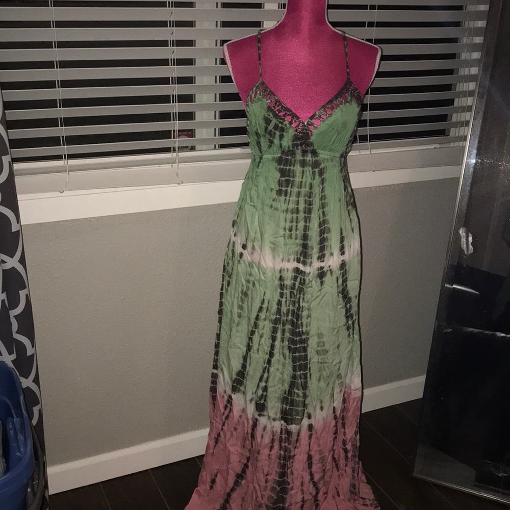 Boho Me Tie Dye Seafoam Green Maxi NWT Small